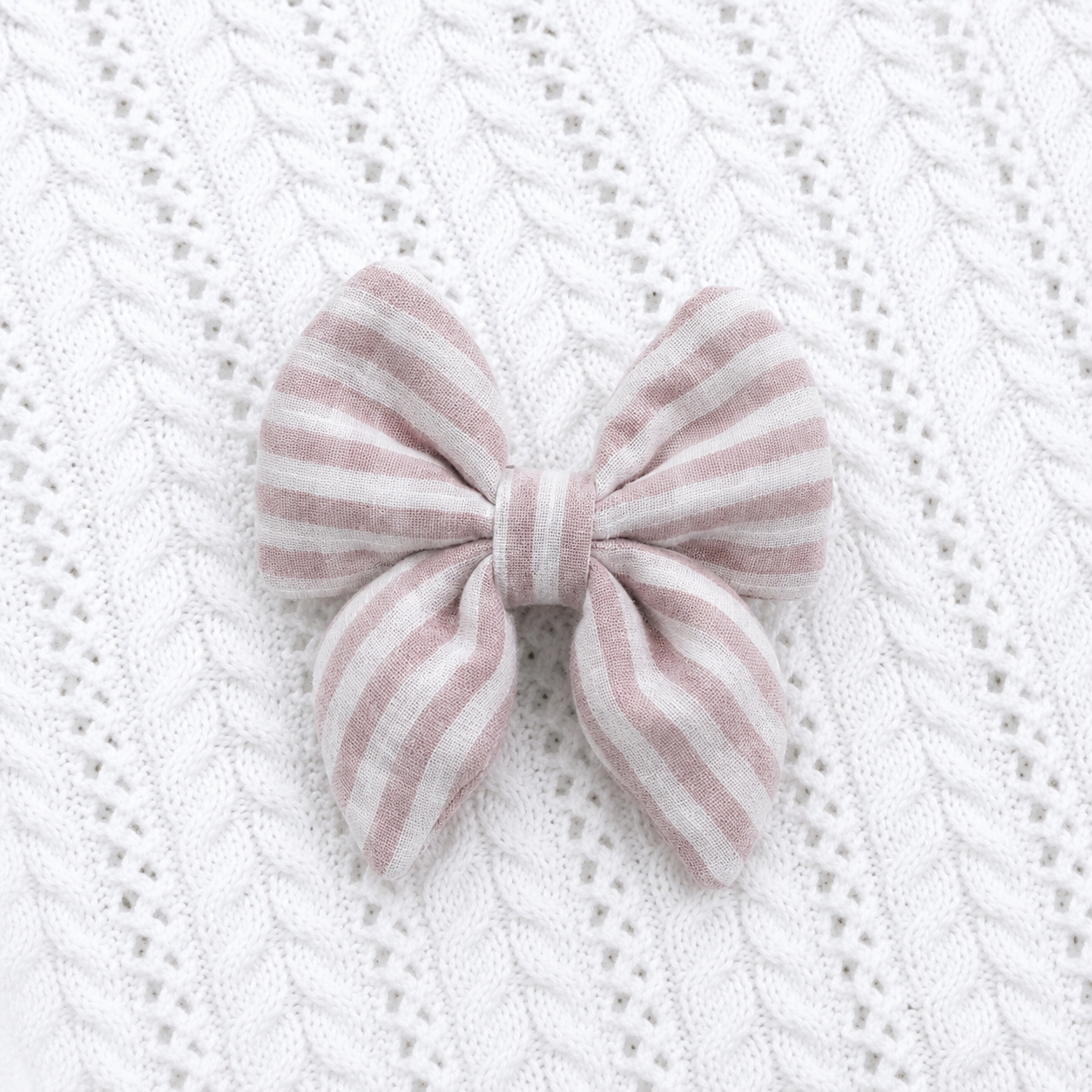 Schleife Musselin Rosa-Streifen