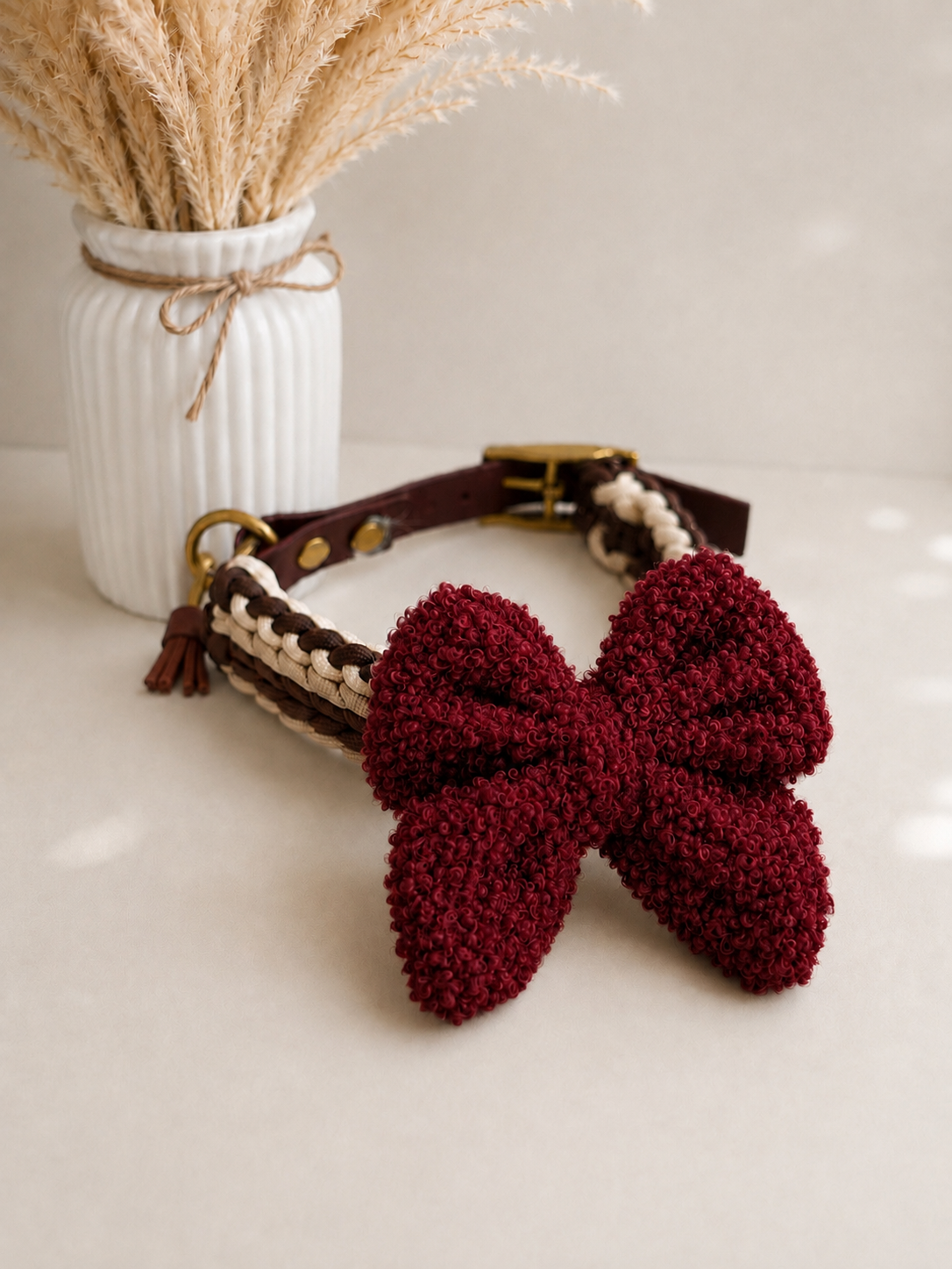 Schleife Teddy Bordeauxrot