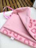 Outdoor Reisedecke Herzchen Rosa 48x60cm
