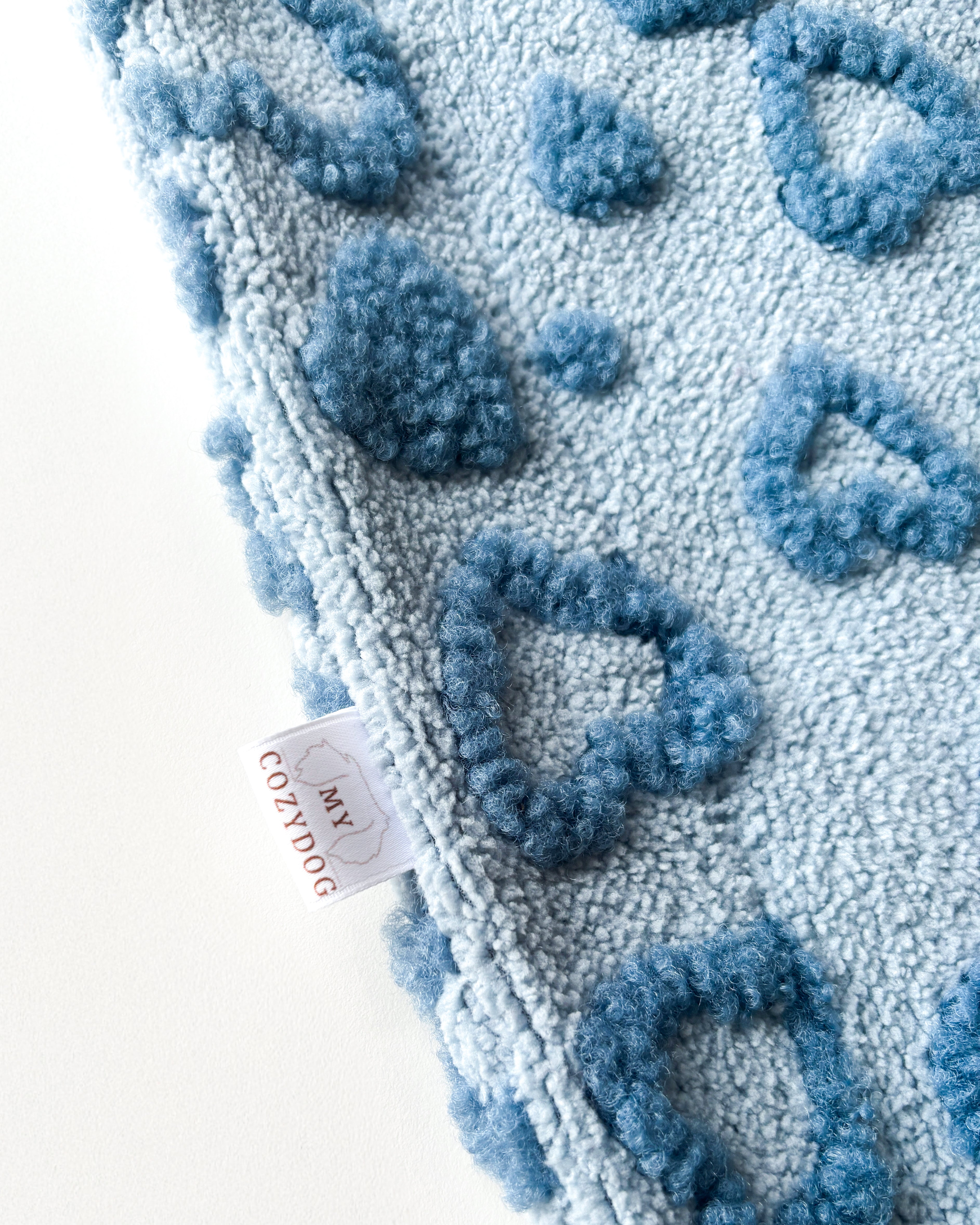 Kuscheldecke Herzchen Blau 48x80cm
