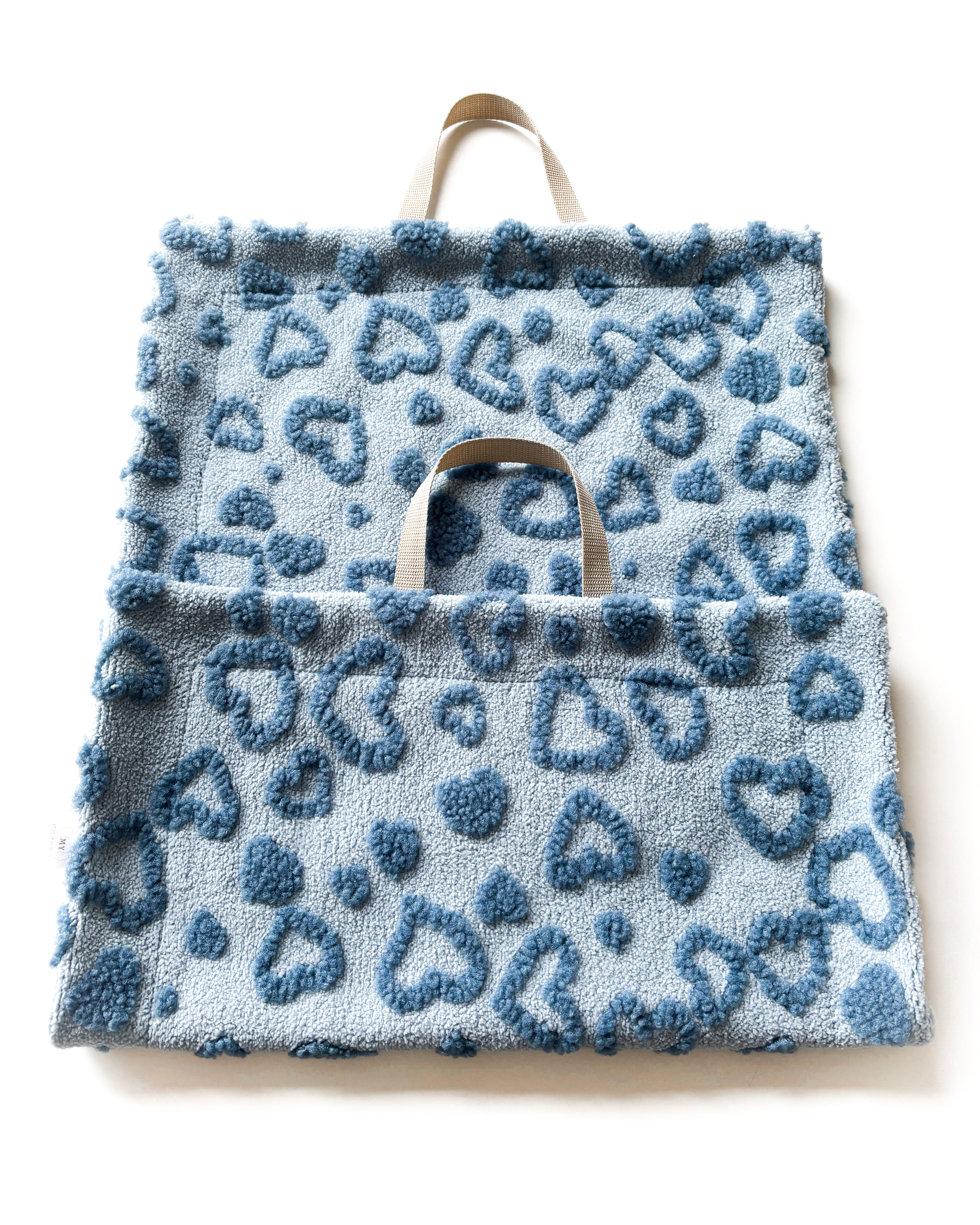 Kuscheldecke Herzchen Blau 48x80cm