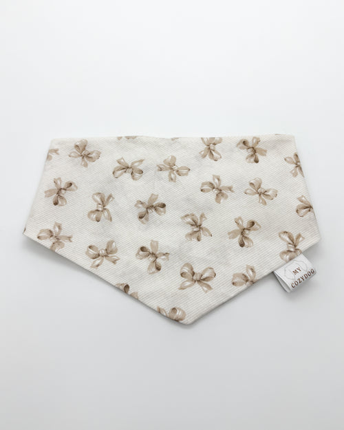 Stoff Halstuch-Beige Schleifen