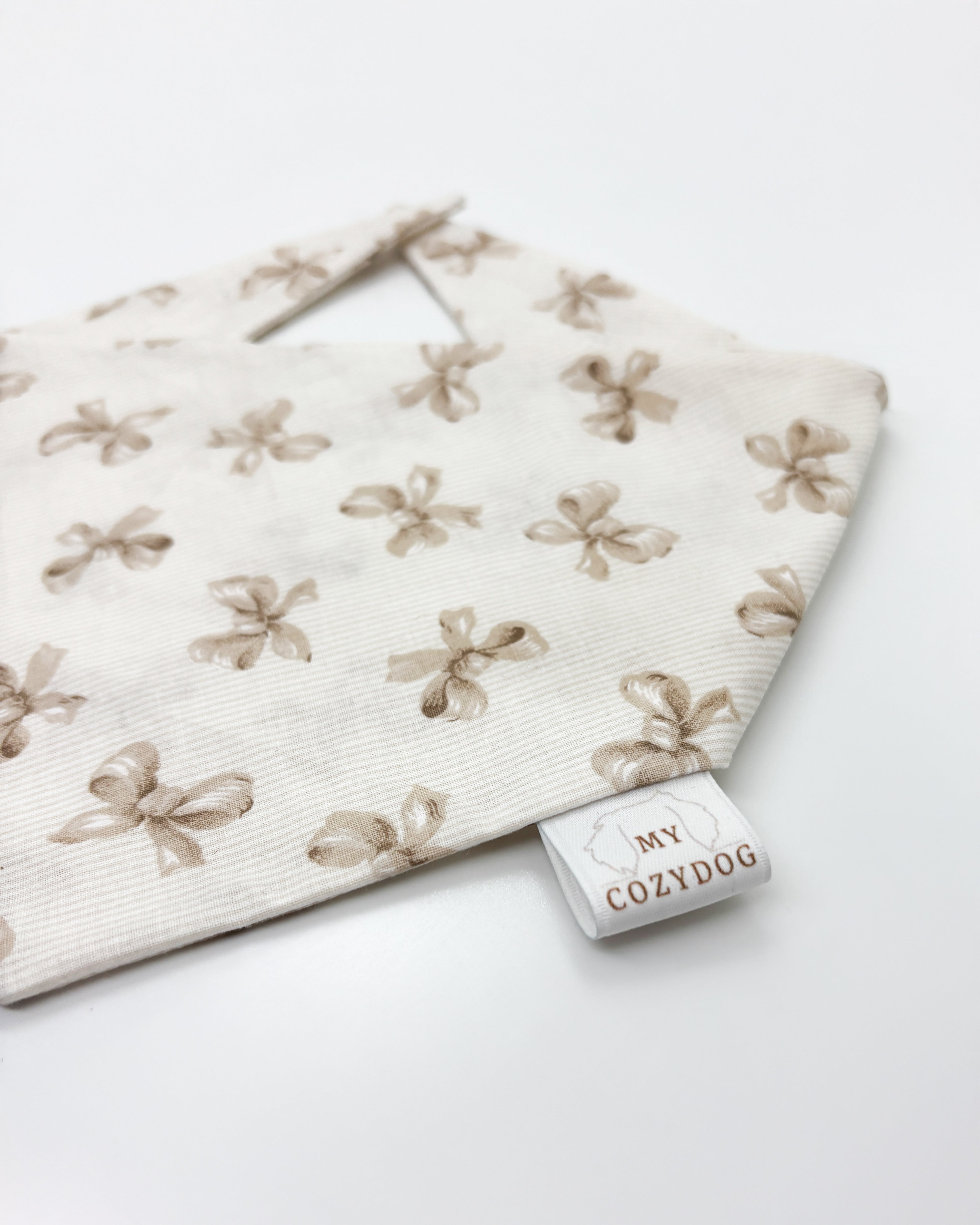 Stoff Halstuch-Beige Schleifen