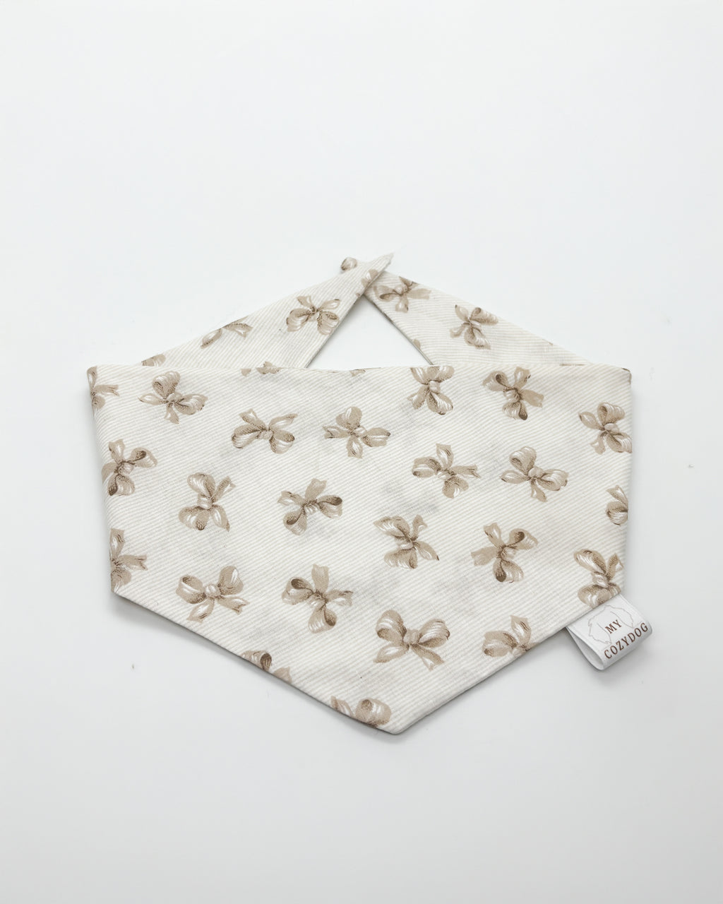 Stoff Halstuch-Beige Schleifen