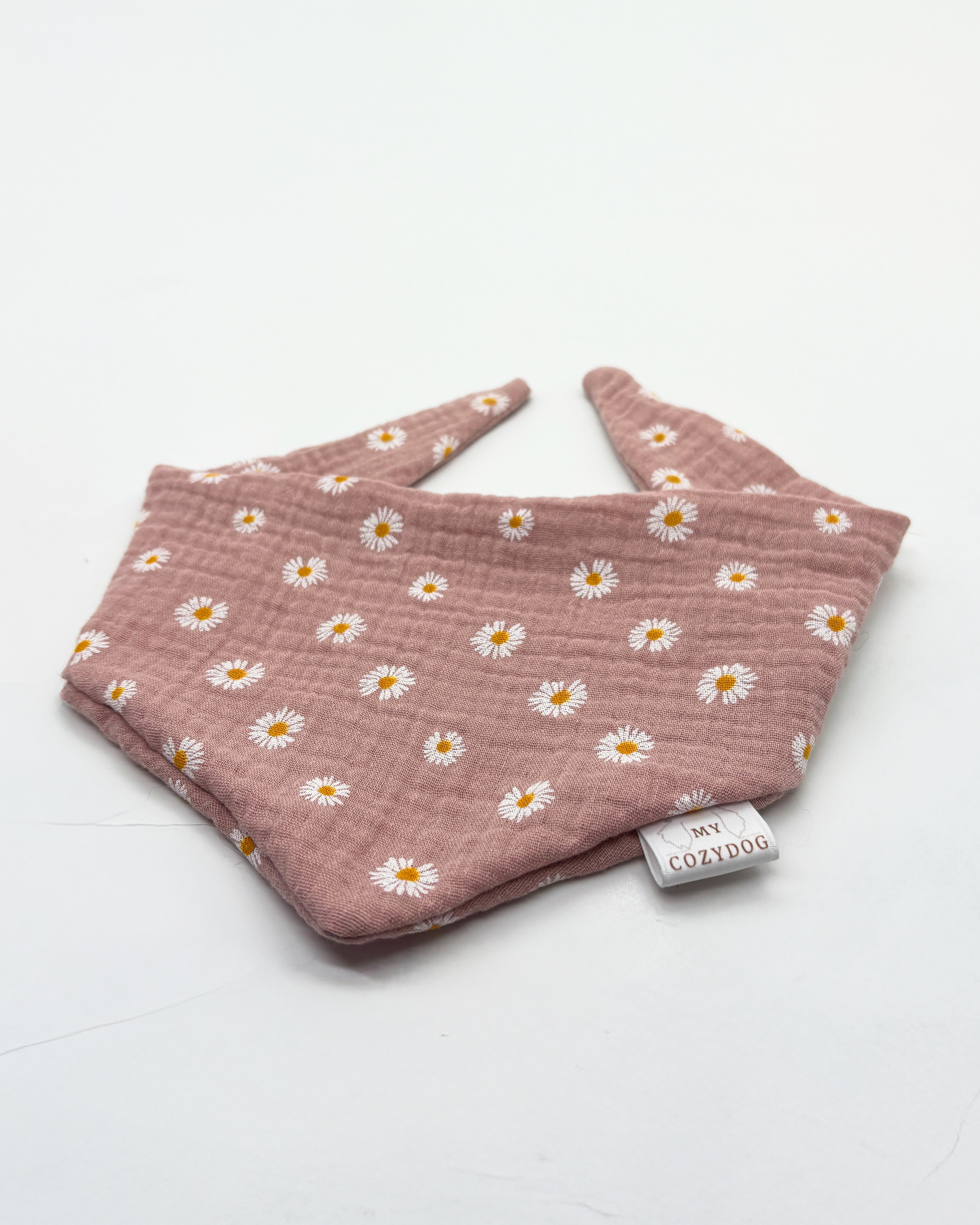 Stoff Halstuch-Daisy Rosa