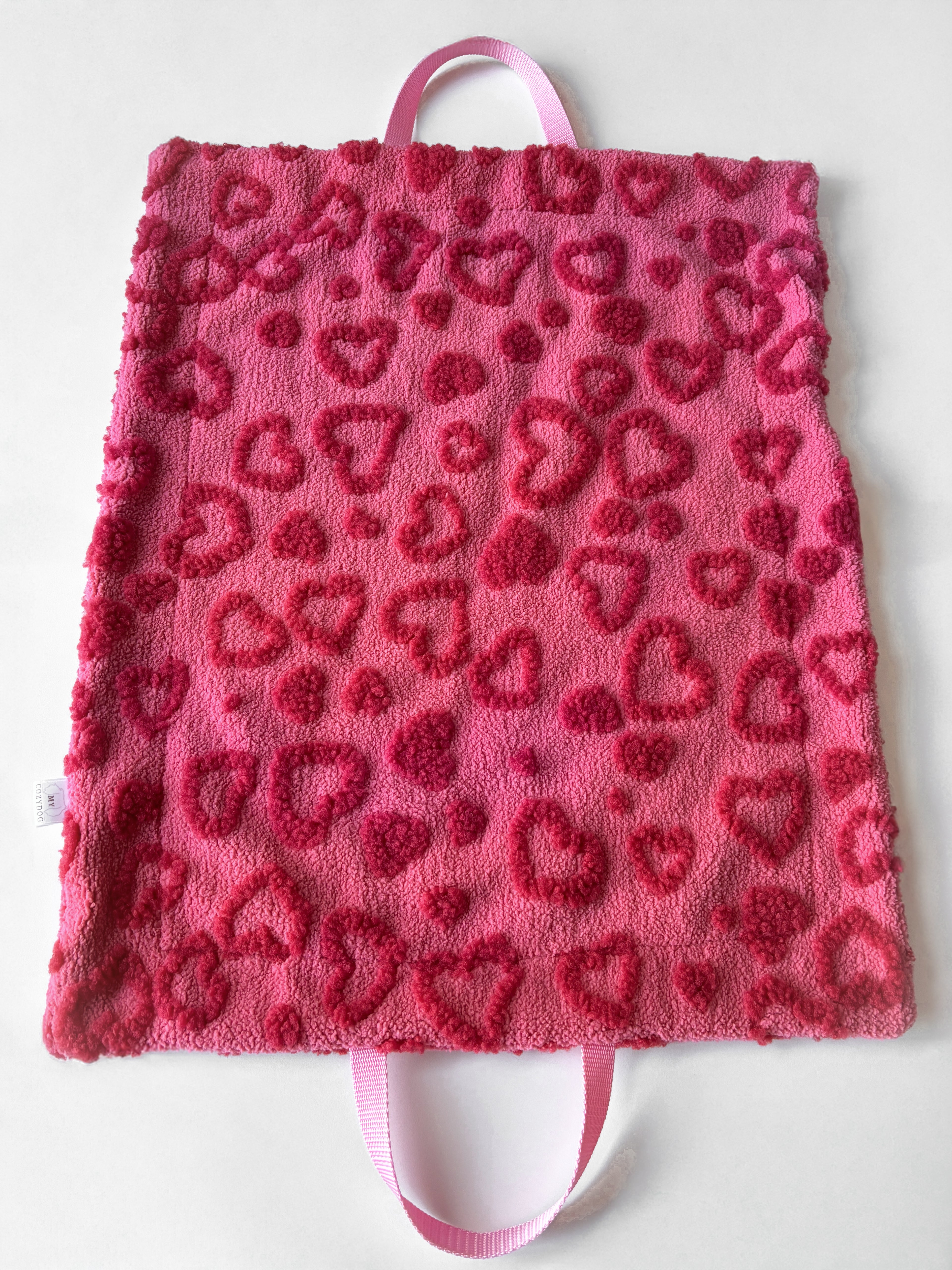 Outdoor Reisedecke Herzchen Rosa 45x80cm